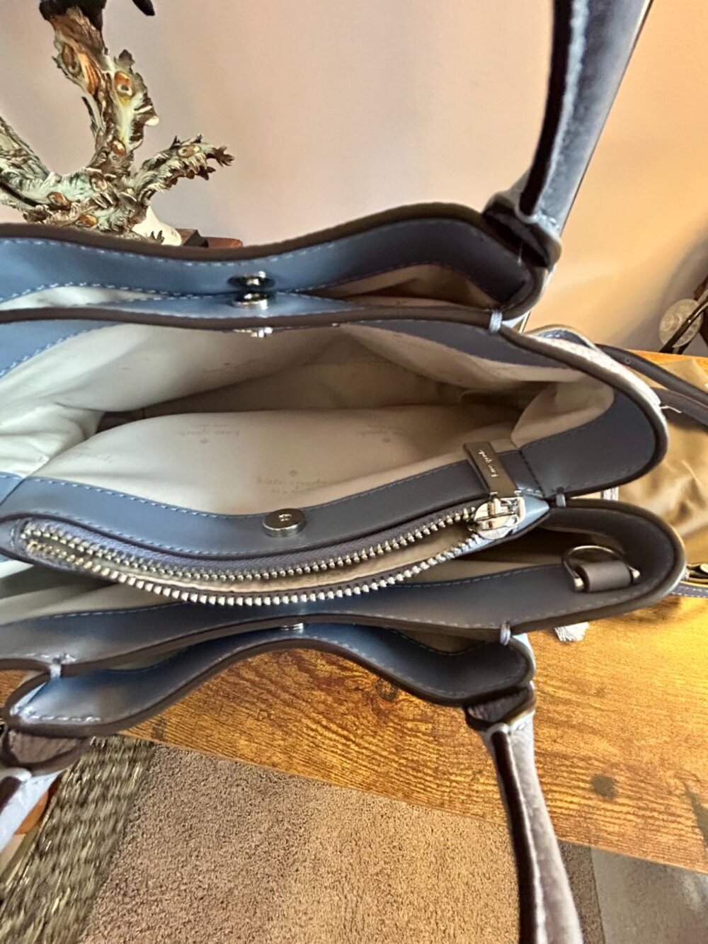 Kate Spade Small Dumpling Satchel in Two Tone Blue - Picture 7 of 10